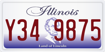 IL license plate Y349875