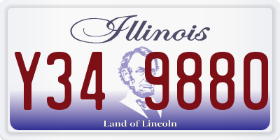 IL license plate Y349880