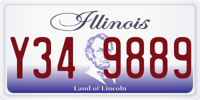 IL license plate Y349889
