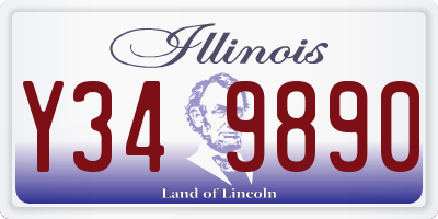 IL license plate Y349890