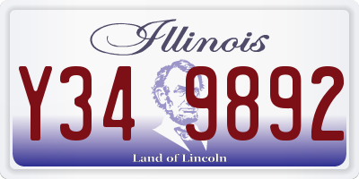IL license plate Y349892