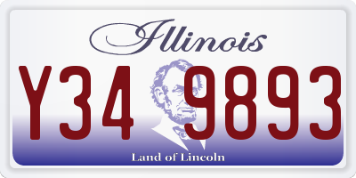 IL license plate Y349893