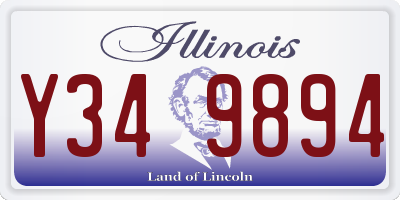IL license plate Y349894