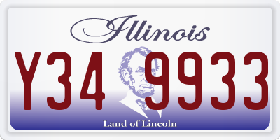IL license plate Y349933