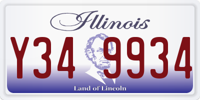 IL license plate Y349934