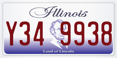 IL license plate Y349938