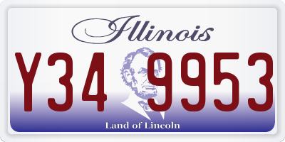 IL license plate Y349953