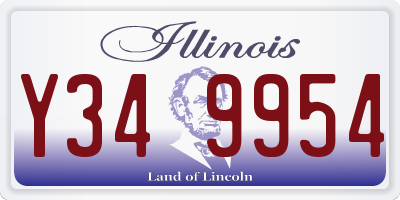 IL license plate Y349954