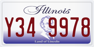 IL license plate Y349978
