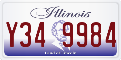 IL license plate Y349984