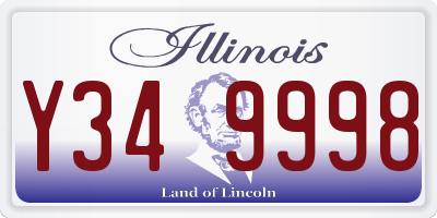 IL license plate Y349998