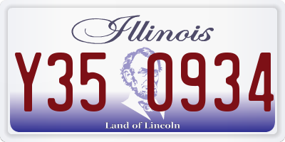 IL license plate Y350934