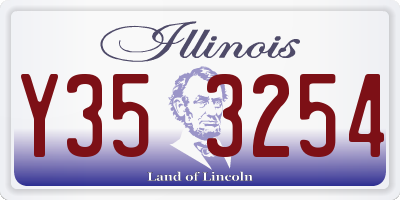 IL license plate Y353254