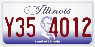IL license plate Y354012