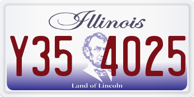 IL license plate Y354025