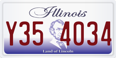 IL license plate Y354034