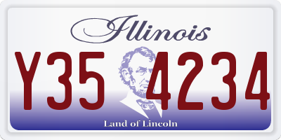 IL license plate Y354234