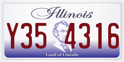 IL license plate Y354316