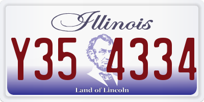 IL license plate Y354334