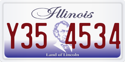 IL license plate Y354534