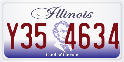 IL license plate Y354634