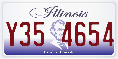 IL license plate Y354654