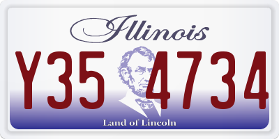 IL license plate Y354734