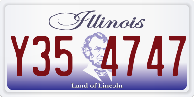 IL license plate Y354747