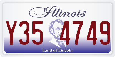IL license plate Y354749