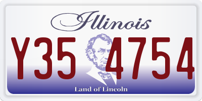 IL license plate Y354754