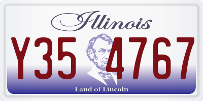 IL license plate Y354767