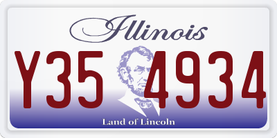 IL license plate Y354934