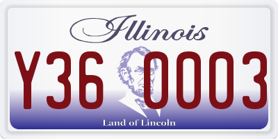 IL license plate Y360003
