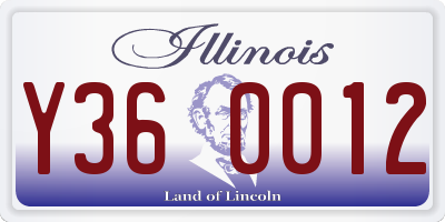 IL license plate Y360012