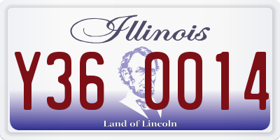 IL license plate Y360014