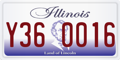 IL license plate Y360016