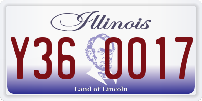 IL license plate Y360017