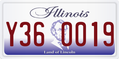 IL license plate Y360019