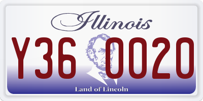 IL license plate Y360020