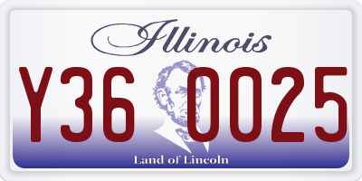 IL license plate Y360025