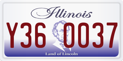 IL license plate Y360037