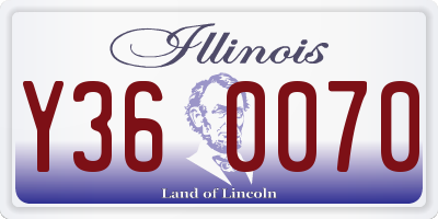 IL license plate Y360070