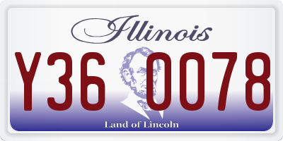 IL license plate Y360078