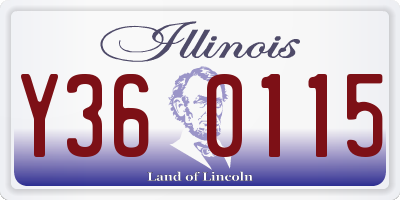 IL license plate Y360115