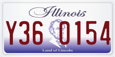 IL license plate Y360154