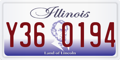 IL license plate Y360194