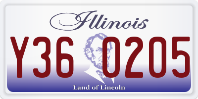 IL license plate Y360205