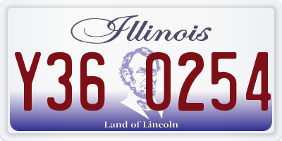 IL license plate Y360254