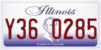 IL license plate Y360285