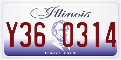 IL license plate Y360314